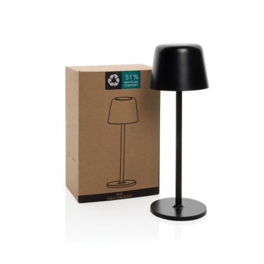 Logo trade advertising product photo of: Zenic RCS recycled plastic USB re-chargable table lamp