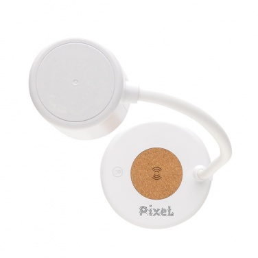 Logotrade promotional merchandise picture of: Zenara RCS recycled plastic and cork 15W wireless desk lamp