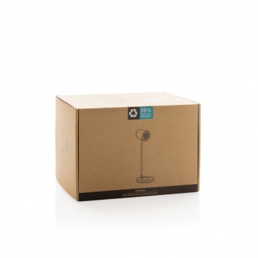 Logotrade promotional item picture of: Zenara RCS recycled plastic and cork 15W wireless desk lamp