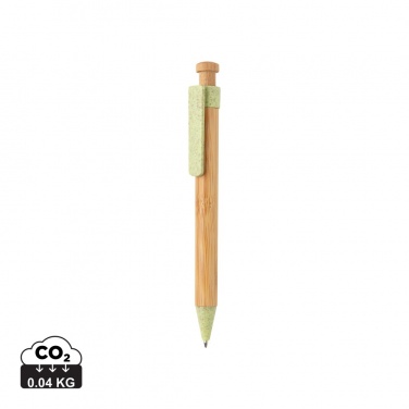 Logo trade promotional giveaway photo of: Bamboo pen with wheatstraw clip