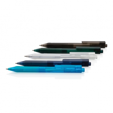 Logo trade promotional items picture of: X9 frosted pen with silicone grip