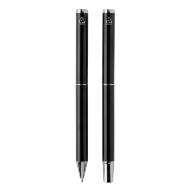 Logo trade promotional merchandise picture of: Swiss Peak Cedar RCS certified recycled aluminum pen set