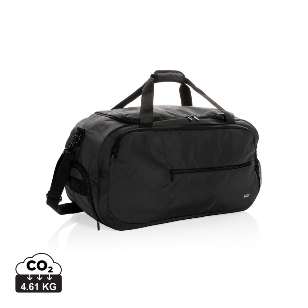 Logo trade advertising product photo of: Swiss Peak AWARE™ RPET sports duffel bag