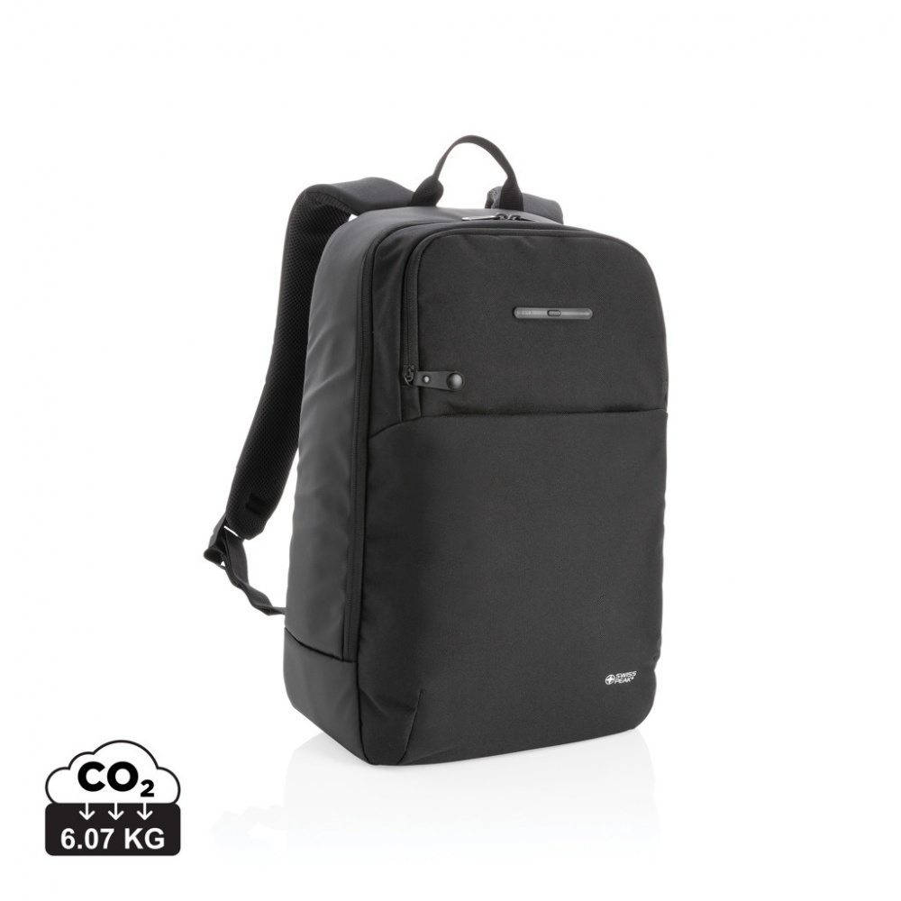 Logo trade promotional giveaways image of: Swiss Peak laptop backpack with UV-C steriliser pocket