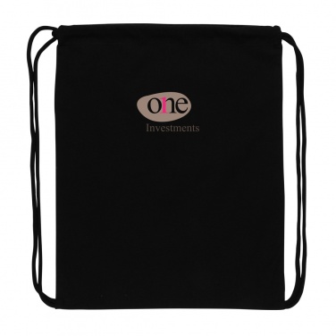 Logo trade promotional item photo of: Impact AWARE™ recycled cotton drawstring backpack 145g