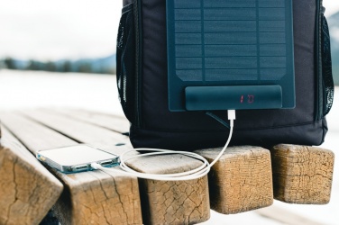 Logo trade promotional products picture of: Pedro AWARE™ RPET deluxe backpack with 5W solar panel