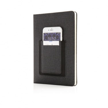 Logo trade promotional gifts image of: Deluxe A5 Notebook with phone pocket