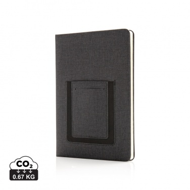 Logotrade promotional merchandise photo of: Deluxe A5 Notebook with phone pocket