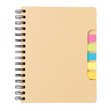 Logotrade corporate gift picture of: A5 Kraft spiral notebook with sticky notes