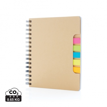 Logotrade business gifts photo of: A5 Kraft spiral notebook with sticky notes