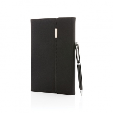 Logo trade promotional gift photo of: Swiss Peak deluxe A5 notebook and pen set
