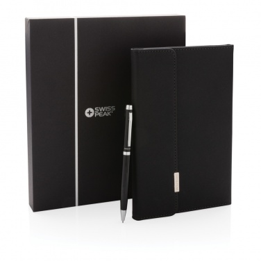 Logo trade business gift photo of: Swiss Peak deluxe A5 notebook and pen set