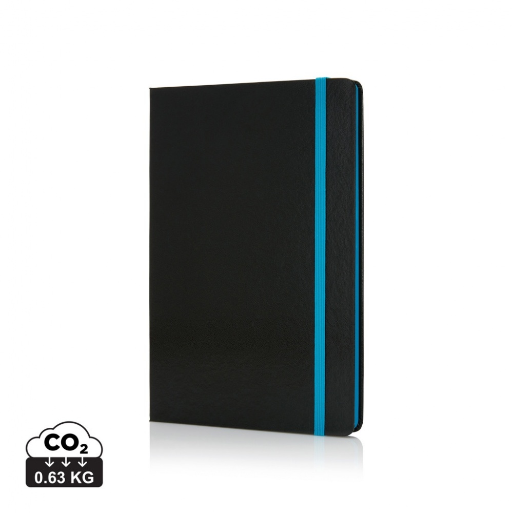 Logotrade promotional item image of: Deluxe hardcover A5 notebook with coloured side