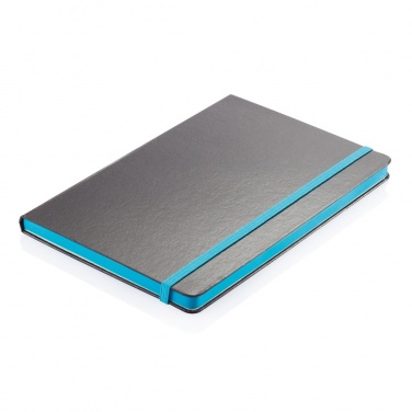 Logo trade promotional giveaways picture of: Deluxe hardcover A5 notebook with coloured side