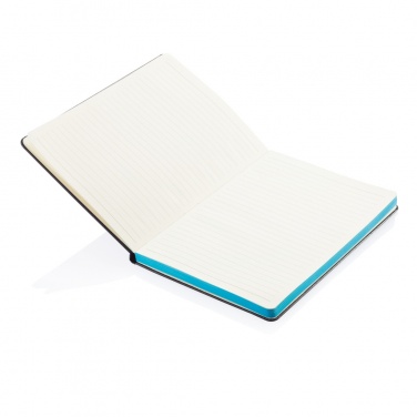 Logo trade promotional merchandise picture of: Deluxe hardcover A5 notebook with coloured side