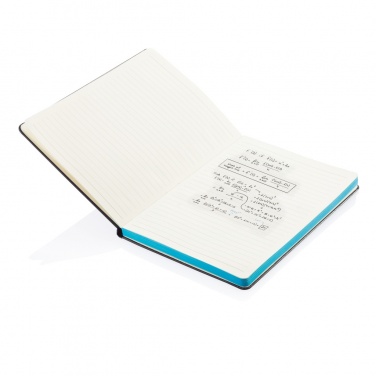 Logotrade corporate gift image of: Deluxe hardcover A5 notebook with coloured side