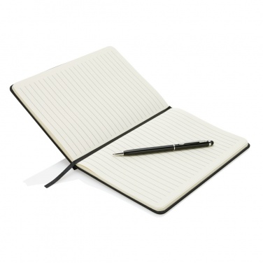 Logo trade promotional giveaways picture of: Standard hardcover PU A5 notebook with stylus pen