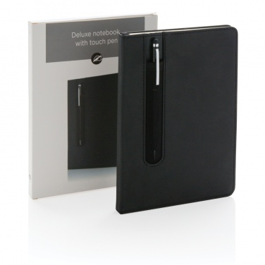 Logo trade business gift photo of: Standard hardcover PU A5 notebook with stylus pen