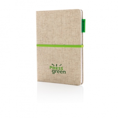 Logo trade promotional giveaways image of: A5 jute notebook