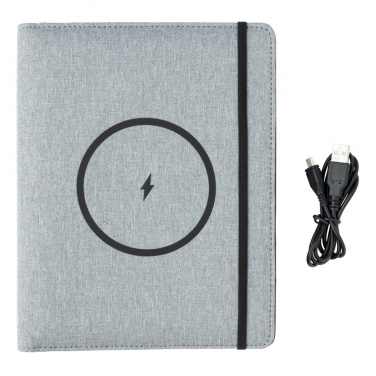 Logotrade corporate gift picture of: Air 5W wireless charging notebook with 5000mAh powerbank