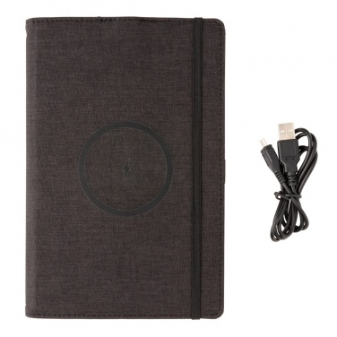 Logo trade promotional gift photo of: Air 5W wireless charging refillable journal cover A5