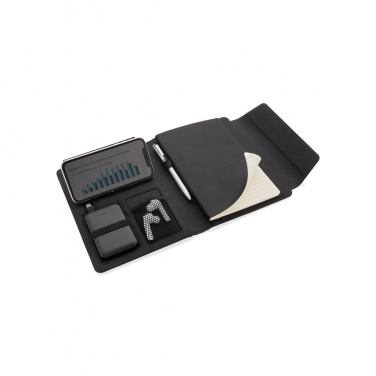Logo trade promotional items image of: Fiko wireless charging A5 portfolio with powerbank