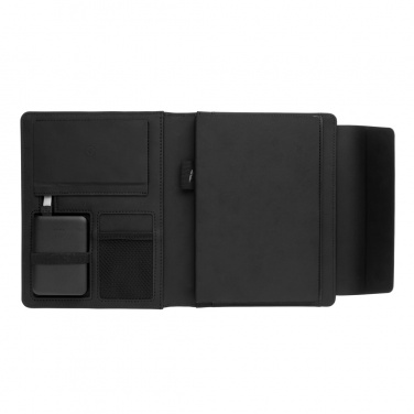 Logo trade business gifts image of: Fiko wireless charging A5 portfolio with powerbank