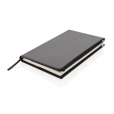 Logo trade promotional products image of: Swiss Peak A5 PU notebook with zipper pocket