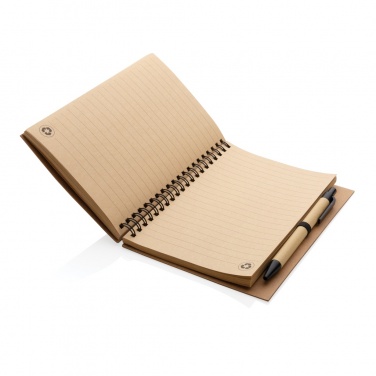 Logotrade promotional product picture of: Kraft spiral notebook with pen