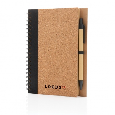 Logo trade promotional items picture of: Cork spiral notebook with pen