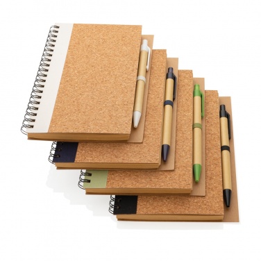 Logo trade promotional products picture of: Cork spiral notebook with pen