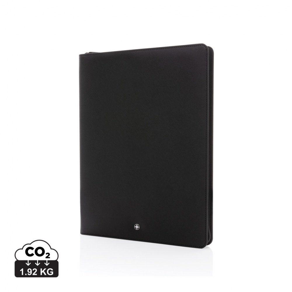Logo trade promotional item photo of: Swiss Peak Heritage RCS rPU A4 portfolio with zipper