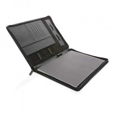 Logo trade promotional merchandise photo of: Swiss Peak Heritage RCS rPU A4 portfolio with zipper
