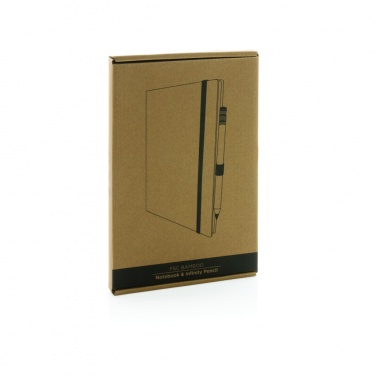 Logotrade promotional merchandise picture of: Bamboo notebook and infinity pencil set