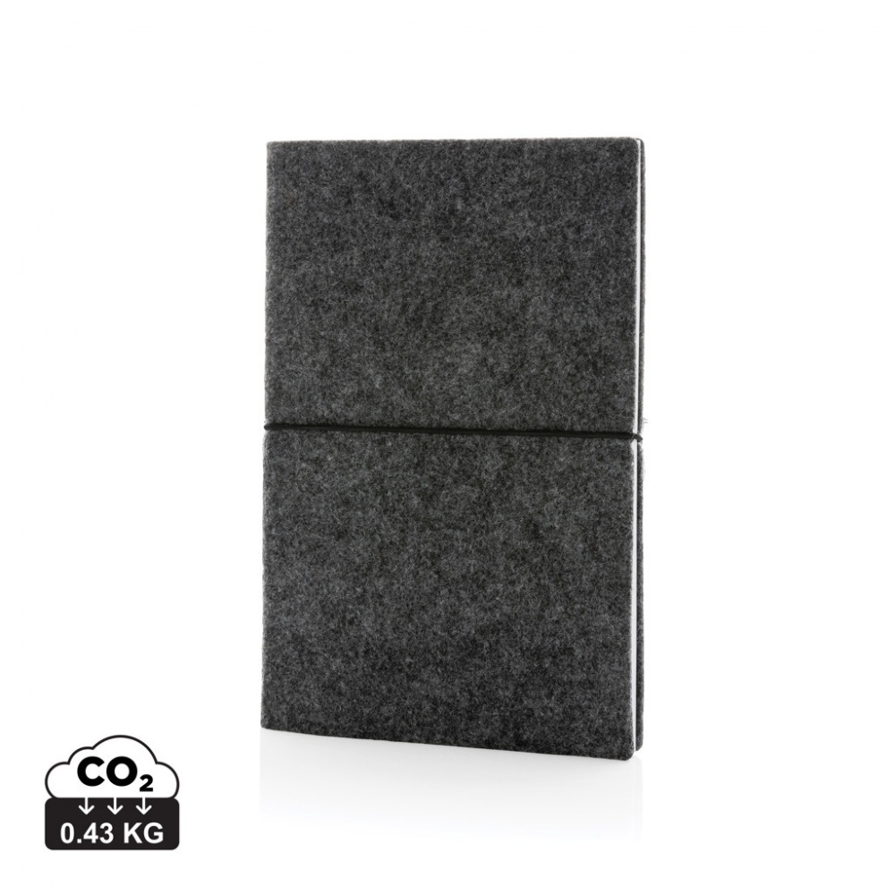 Logotrade promotional product picture of: GRS certified recycled felt A5 softcover notebook