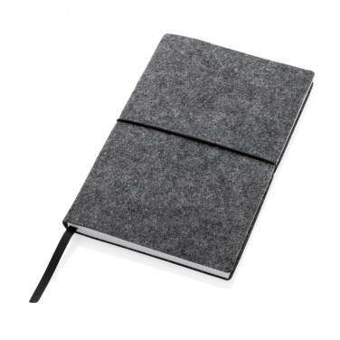 Logo trade promotional products image of: GRS certified recycled felt A5 softcover notebook