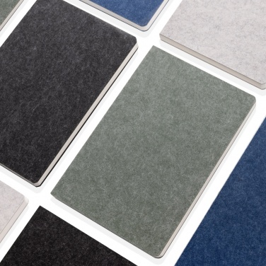 Logotrade promotional item image of: Phrase GRS certified recycled felt A5 notebook