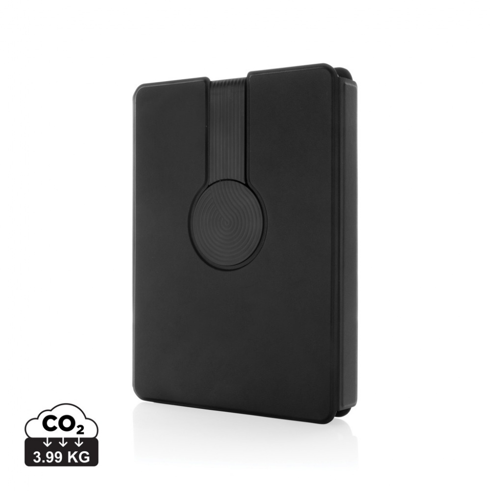 Logotrade promotional items photo of: Swiss Peak RCS rePU notebook with 2-in-1 wireless charger