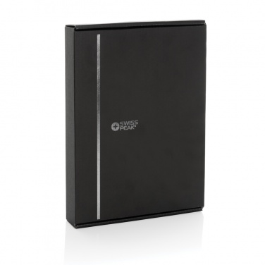 Logo trade promotional product photo of: Swiss Peak RCS rePU notebook with 2-in-1 wireless charger
