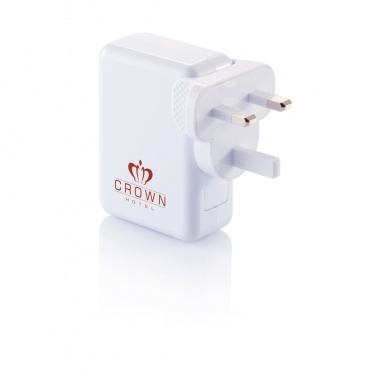 Logo trade promotional items picture of: Travel plug with 4 USB ports