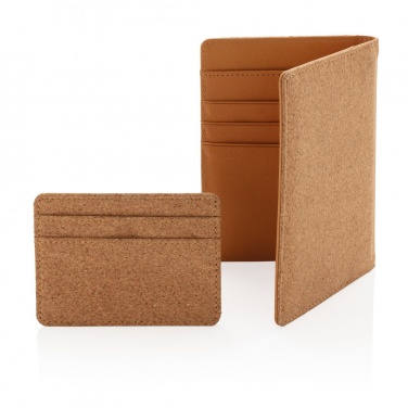 Logo trade business gifts image of: Cork secure RFID passport cover