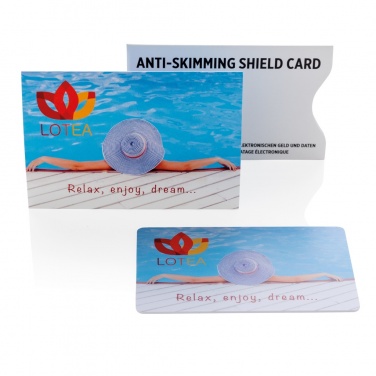 Logo trade business gifts image of: Anti-skimming RFID shield card with active jamming chip
