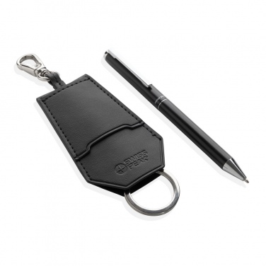 Logo trade promotional products image of: SP Tula RCS certified recycled PU key holder and pen set