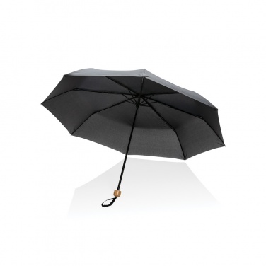 Logo trade corporate gift photo of: 20.5" Impact AWARE™ RPET 190T Pongee bamboo mini umbrella