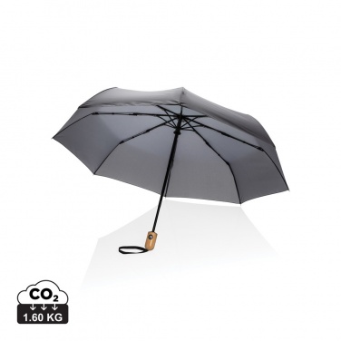 Logotrade promotional giveaway image of: 21" Impact AWARE™ RPET 190T bamboo auto open/close umbrella