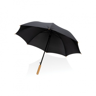 Logo trade promotional items image of: 23" Impact AWARE™ RPET 190T auto open bamboo umbrella