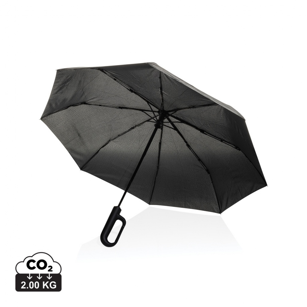 Logo trade promotional gifts picture of: Yara 21" AWARE™ RPET solid colour umbrella with carabiner