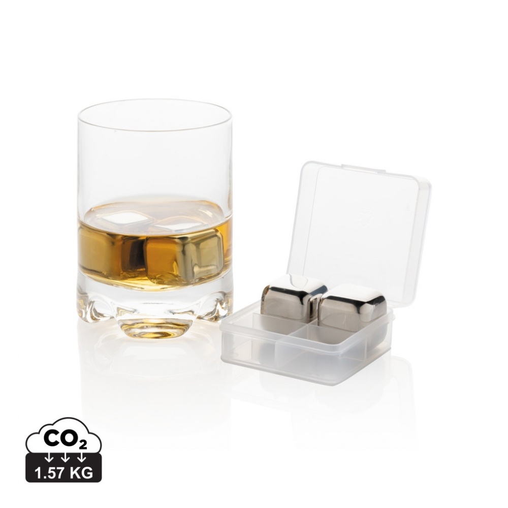 Logotrade promotional gift picture of: Re-usable stainless steel ice cubes 4pc