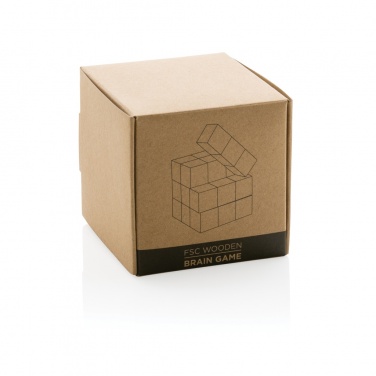 Logo trade promotional items picture of: Wooden brain game in canvas pouch