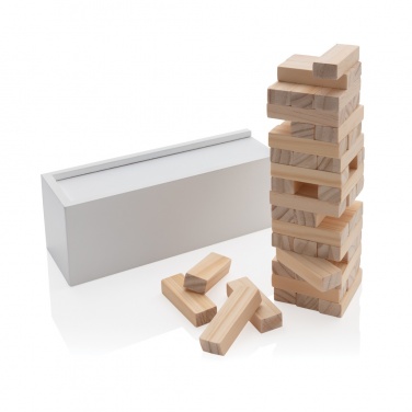 Logo trade promotional gift photo of: Deluxe tumbling tower wood block stacking game